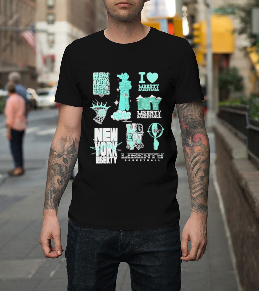 New York Liberty I Love Liberty Basketball Statue Of Liberty T-Shirt
