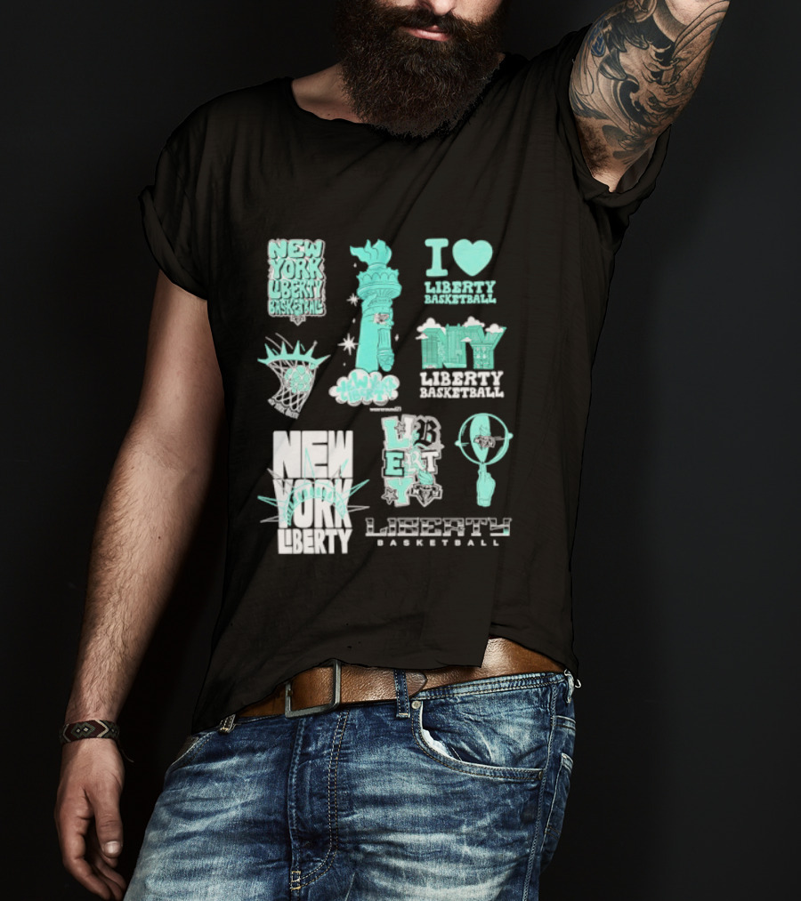 New York Liberty I Love Liberty Basketball Statue Of Liberty T-Shirt