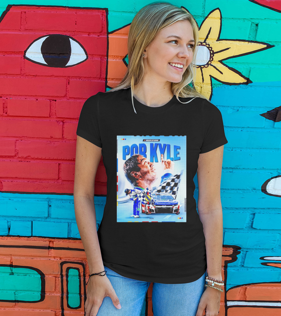 Nascar Cup Series Por Kyle 2026 Racing Celebration With Checkered Flag And Race Car T-Shirt
