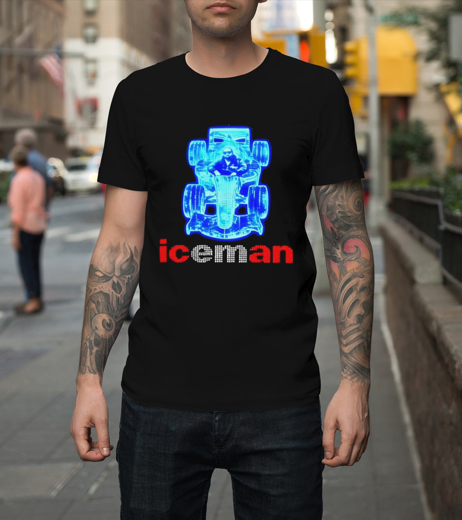 Iceman Kimi Räikkönen F1 Driver Holographic Car Racing Blue Red T-Shirt