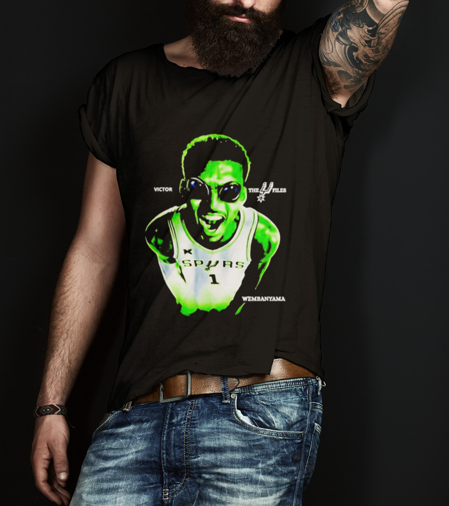 Victor Wembanyama Spurs X Files Number 1 Basketball Alien Concept T-Shirt
