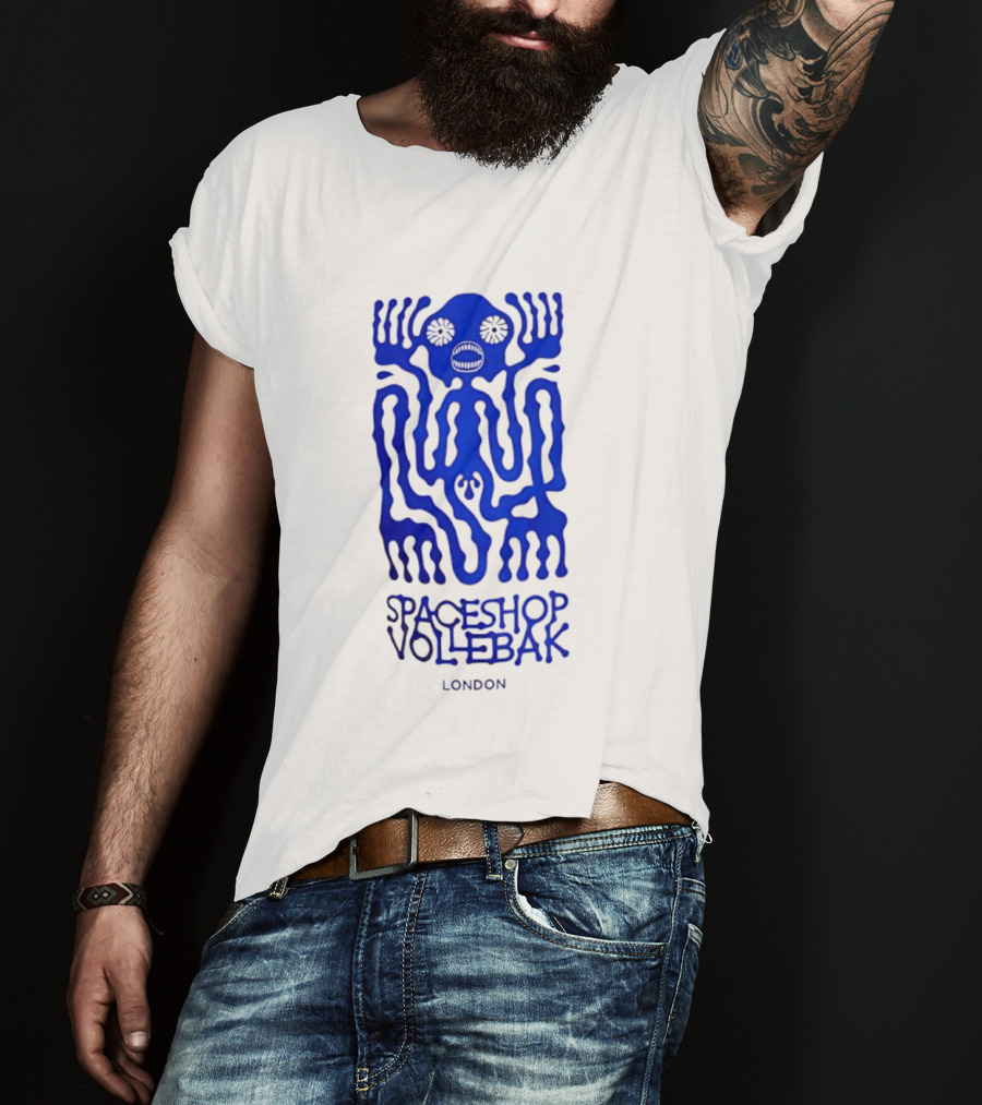 Spaceshop Vollebak London Psychedelic Blue Alien Figure T-Shirt