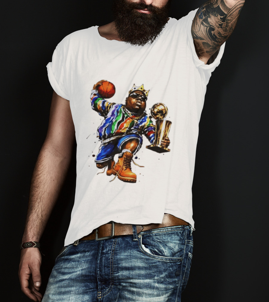 New York Knicks Basketball Biggie Smalls Crown Trophy T-Shirt