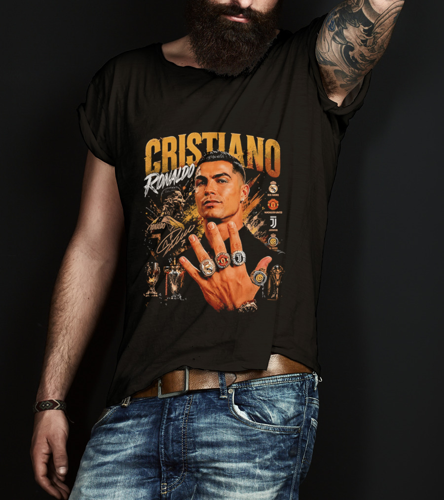 Cristiano Ronaldo Rings Collection Manchester Juventus Real Madrid Arsenal T-Shirt