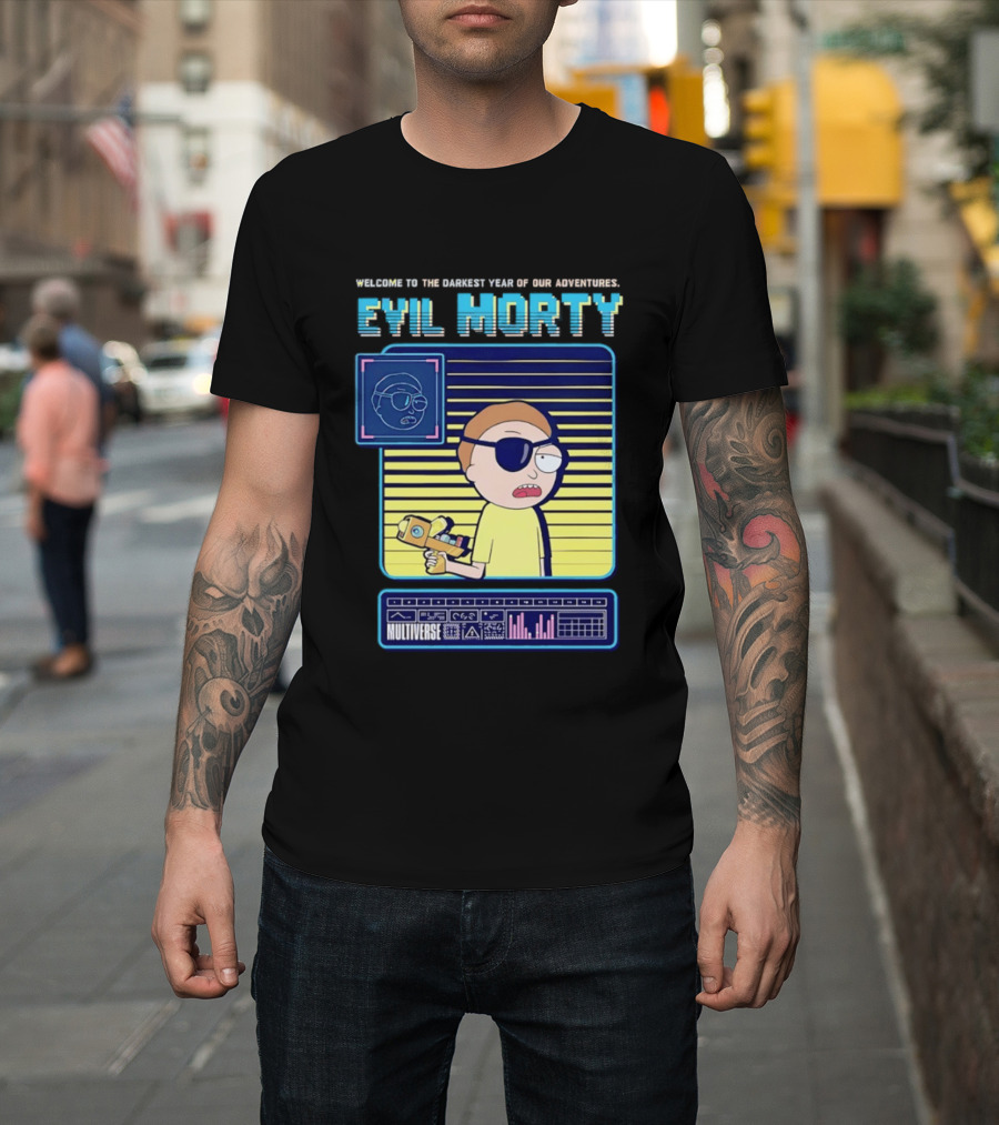 Welcome To The Darkest Year Evil Morty Multiverse Adventure Eyepatch T-Shirt