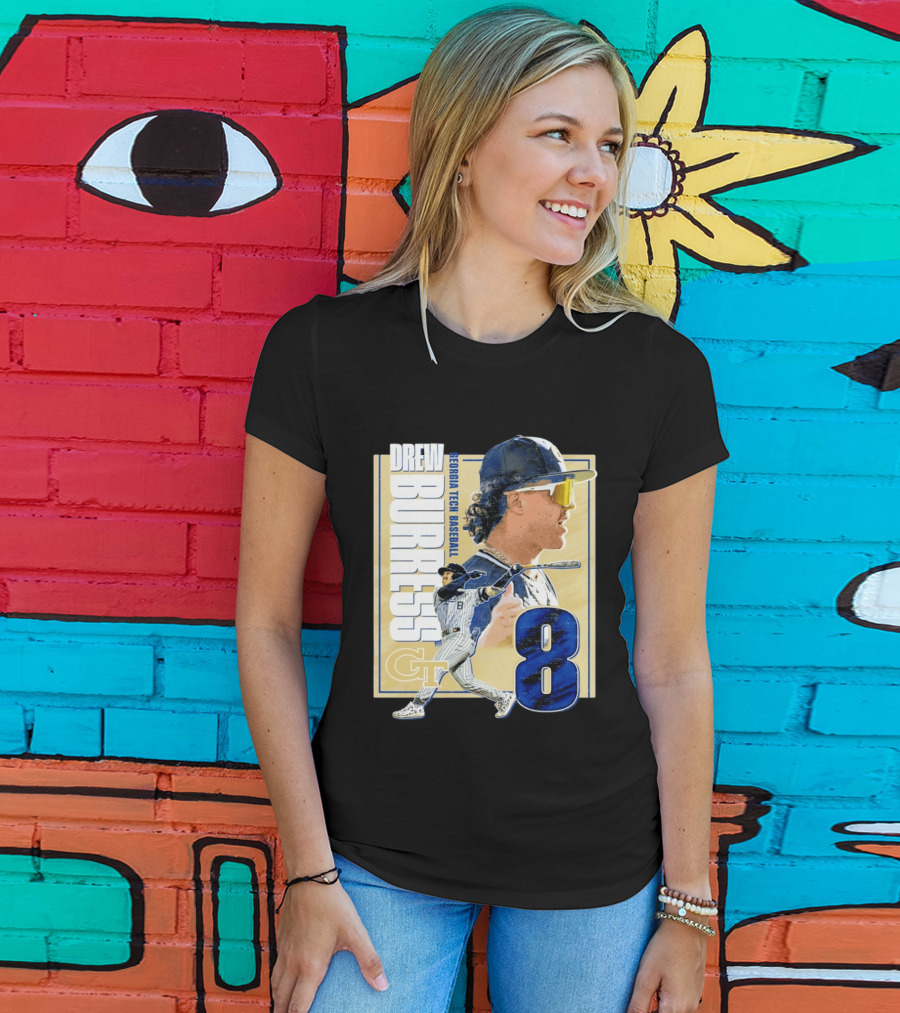 Drew Burress Georgia Tech Baseball Athlete Number 8 T-Shirt