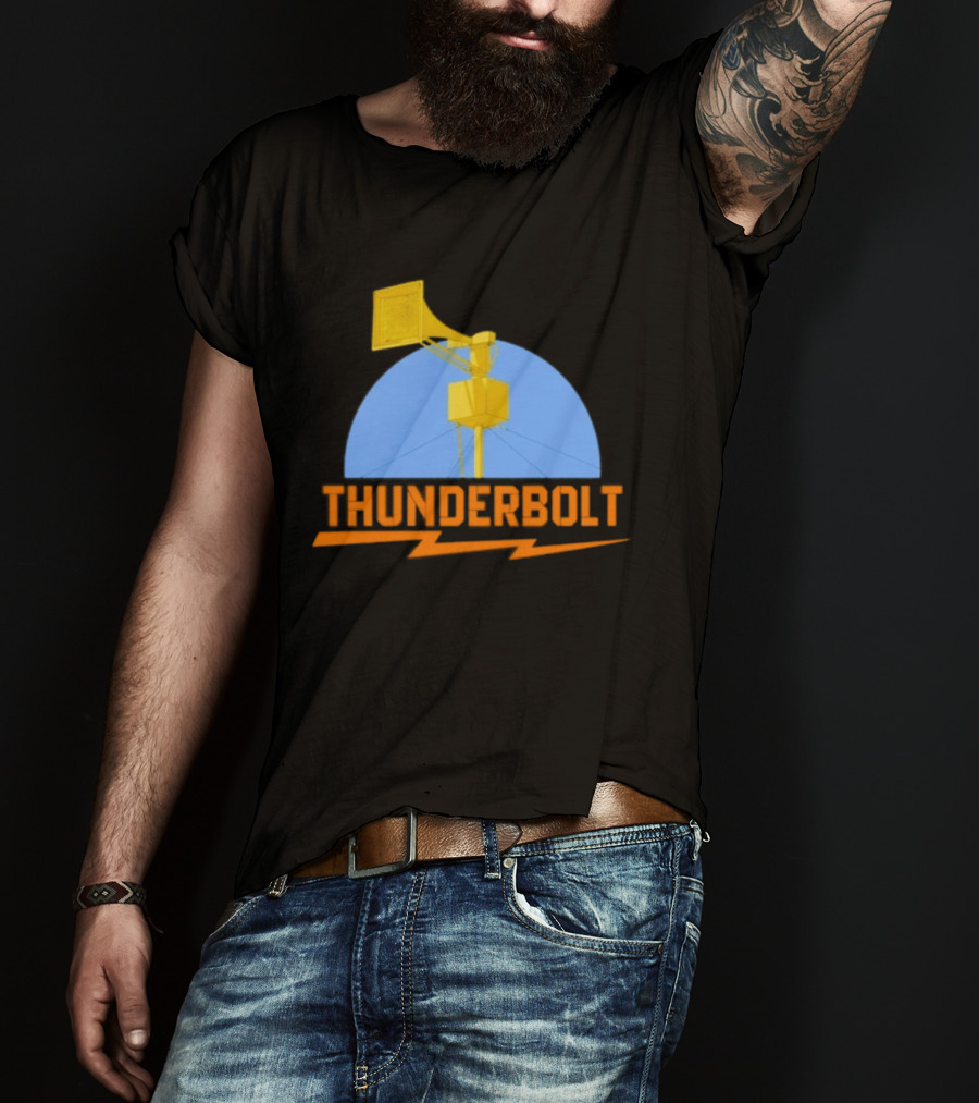 Thunderbolt Civil Defense Siren Lightning Bolt Black T-Shirt