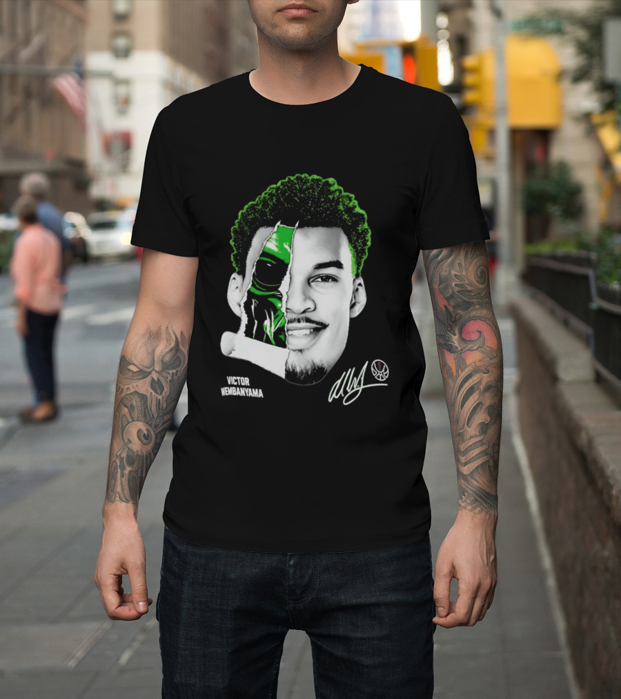 Victor Wembanyama Alien Torn Creature Signature T-Shirt