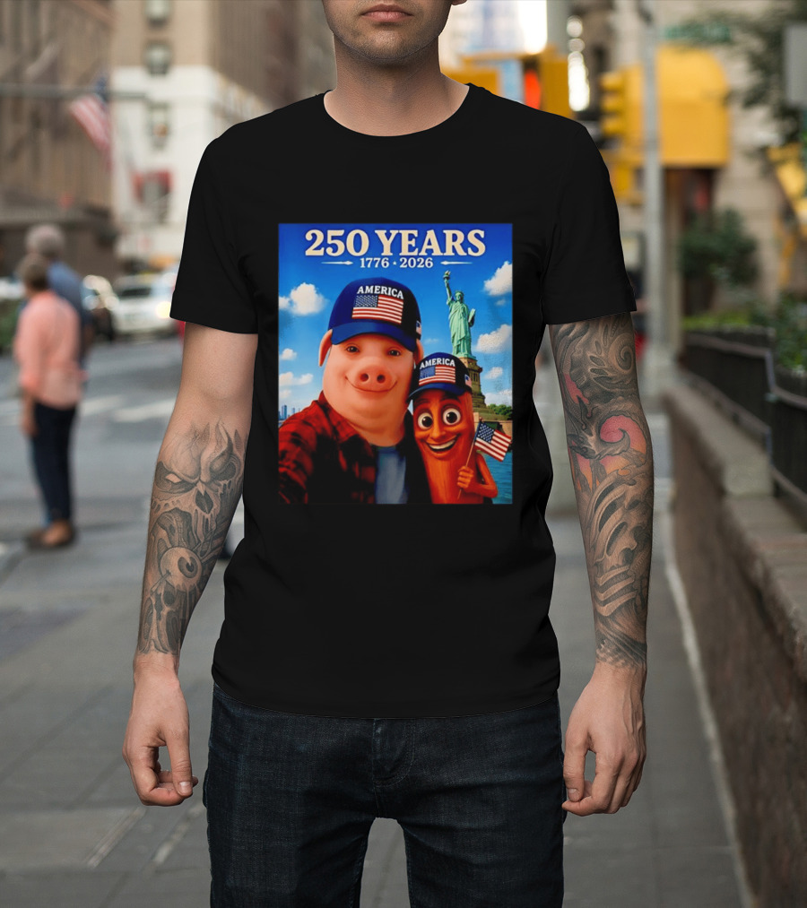 250 Years 1776 2026 America Tung Tung Tung Sahur Statue Of Liberty T-Shirt