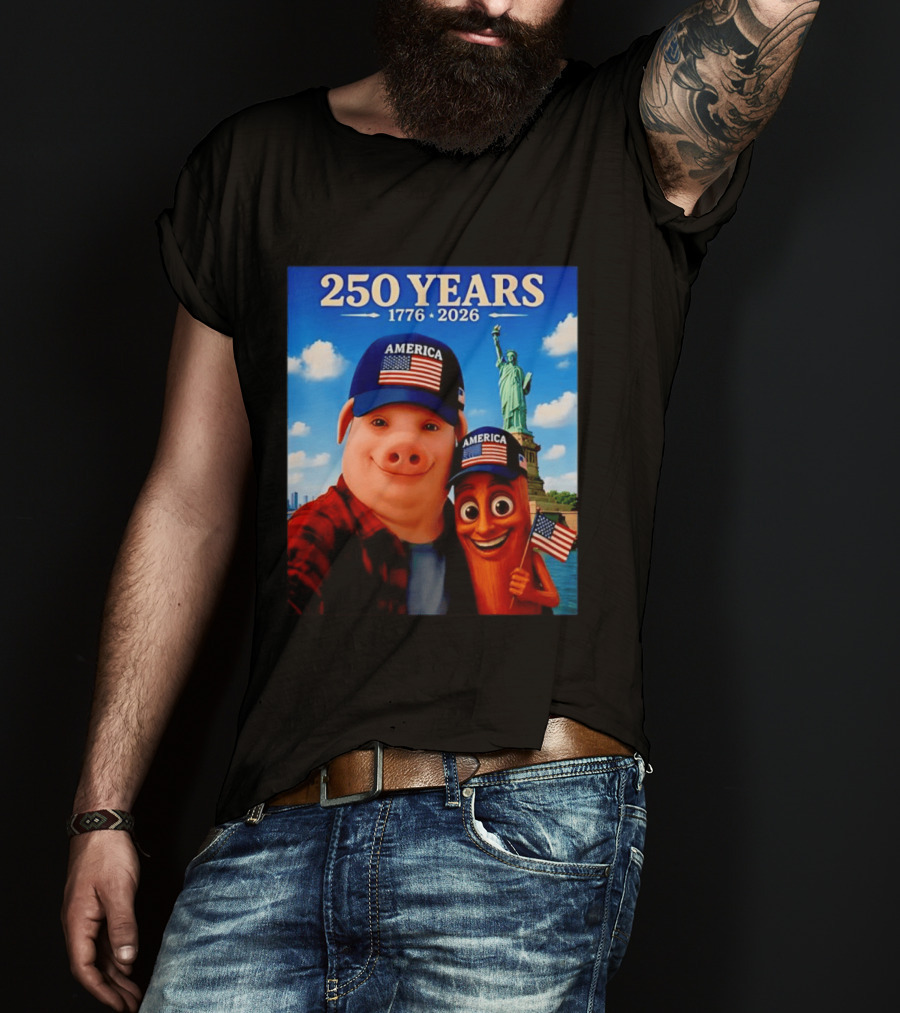 250 Years 1776 2026 America Tung Tung Tung Sahur Statue Of Liberty T-Shirt