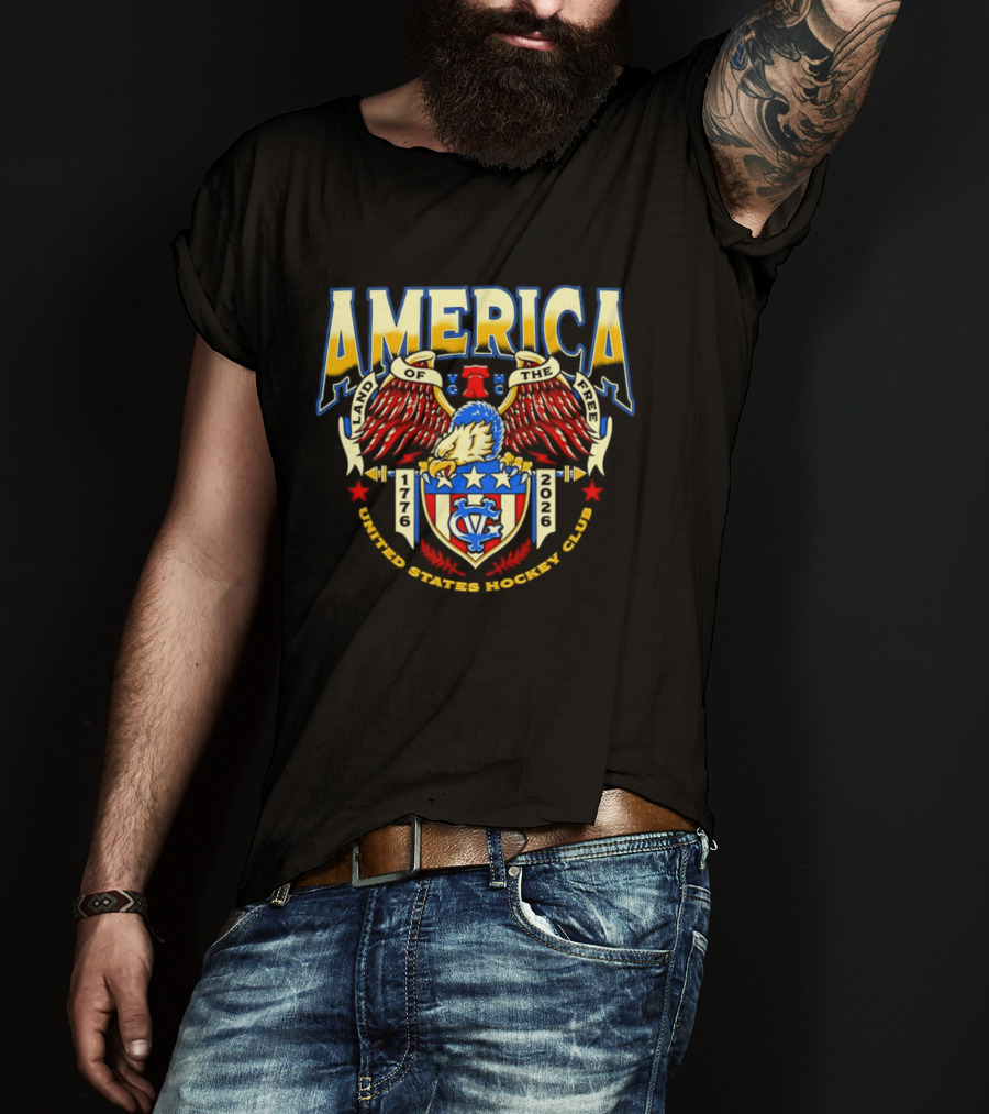 America Land Of The Free 1776 2026 United States Hockey Club 250th Anniversary T-Shirt