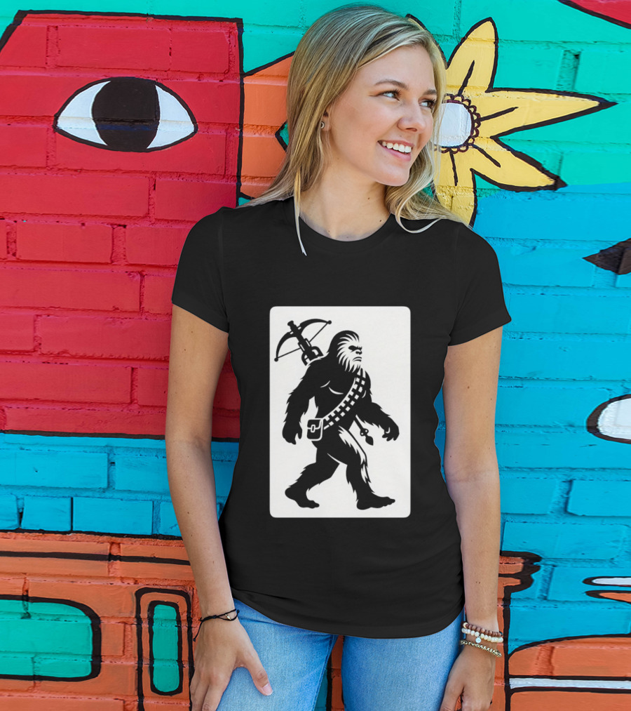 Chewbacca Bigfoot Star Wars Wookiee Hunter Sci Fi Creature Crossbow Trekker T-Shirt
