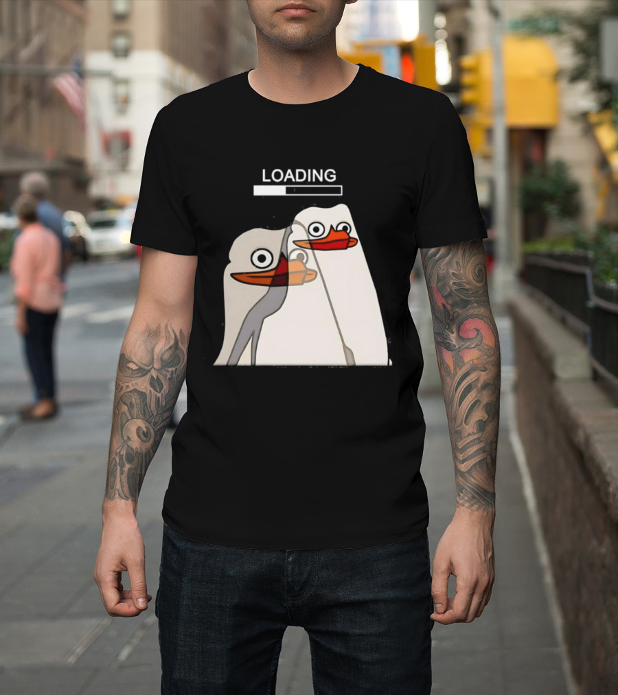 LOADING Penguins With Loading Bar Visual Effect T-Shirt