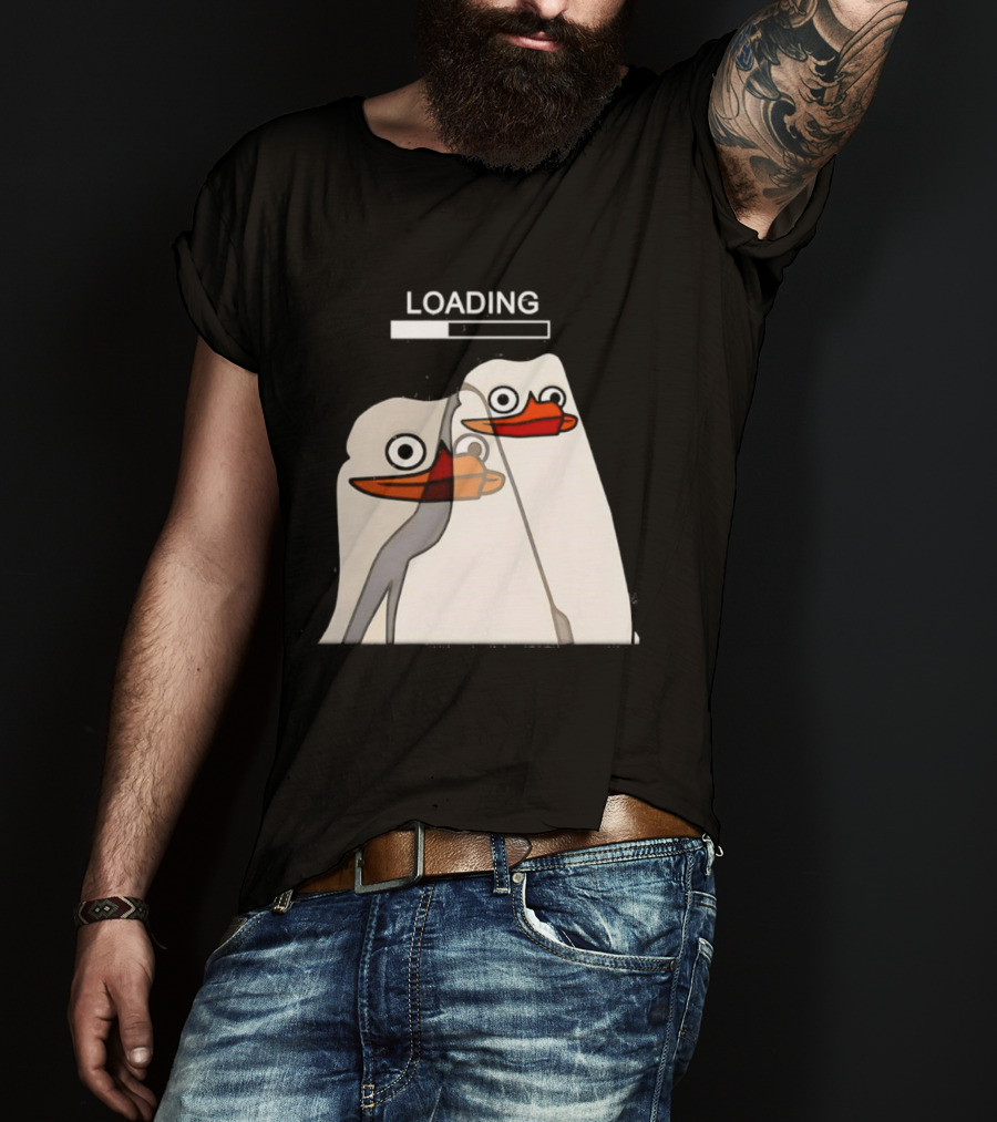 LOADING Penguins With Loading Bar Visual Effect T-Shirt