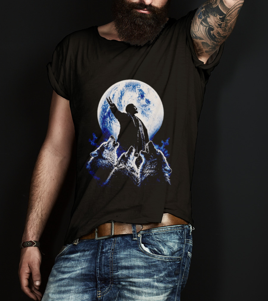 Vladimir Lenin Moon Wolves Howling Speaker T-Shirt