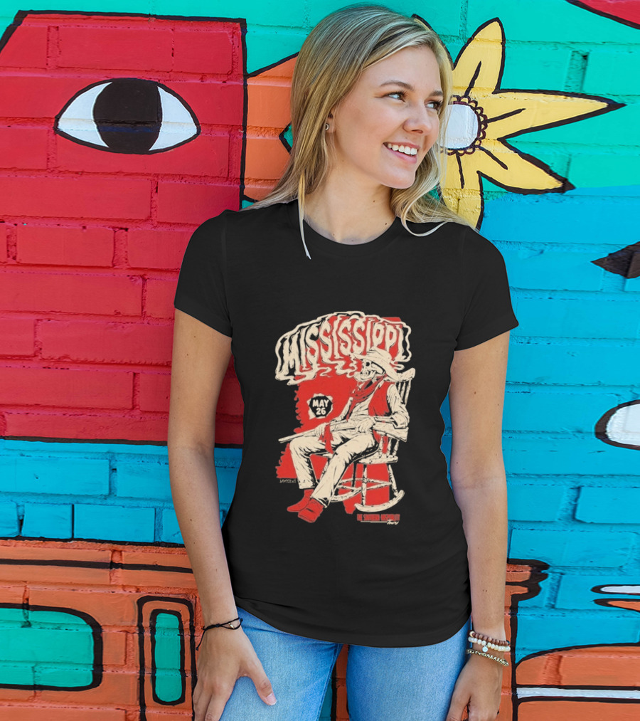 Whiskey Myers May 26 Mississippi Cowboy In Rocking Chair T-Shirt