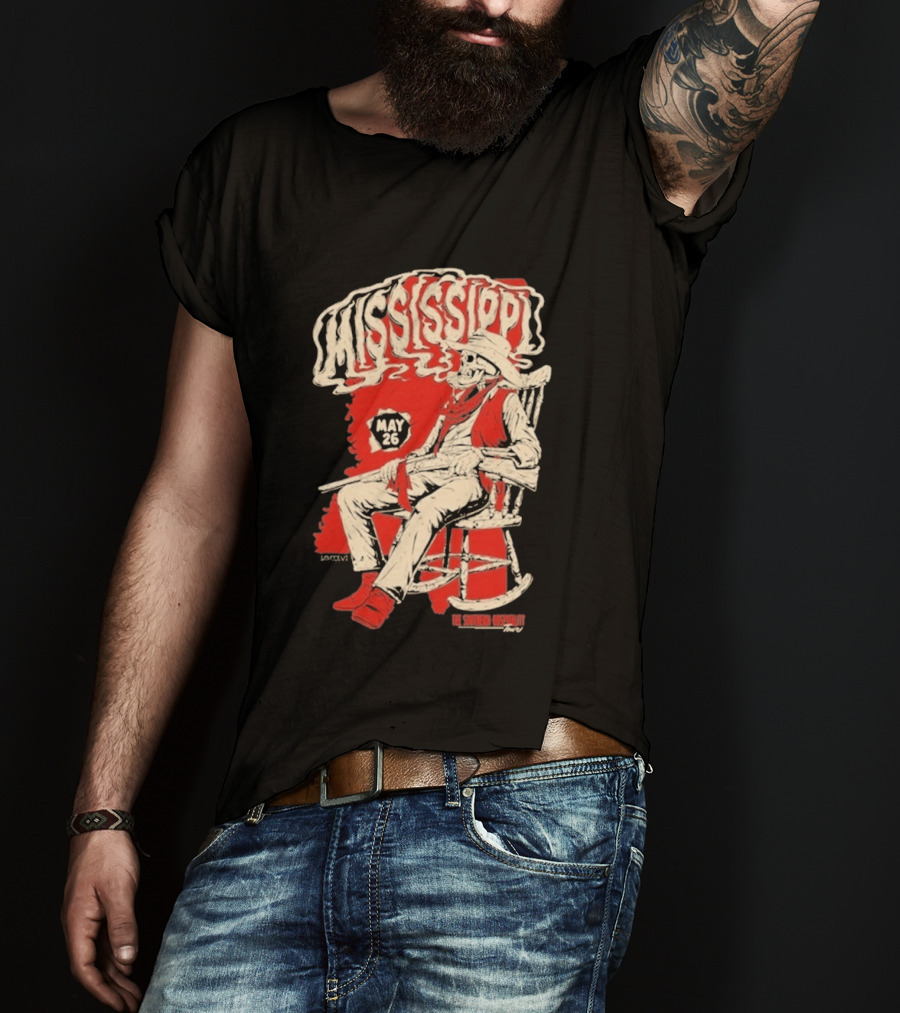 Whiskey Myers May 26 Mississippi Cowboy In Rocking Chair T-Shirt