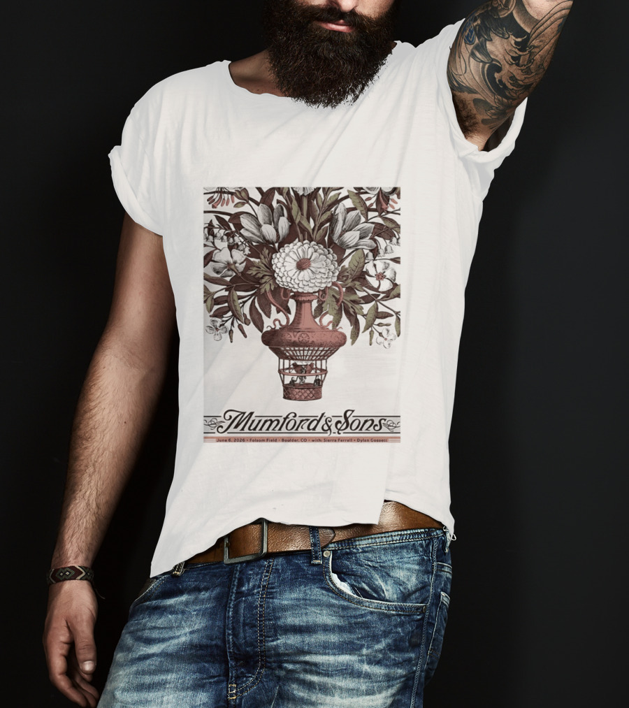Mumford And Sons Folsom Field Boulder Colorado June 6 2026 Event With Sierra Ferrell And Dylan Connell T-Shirt