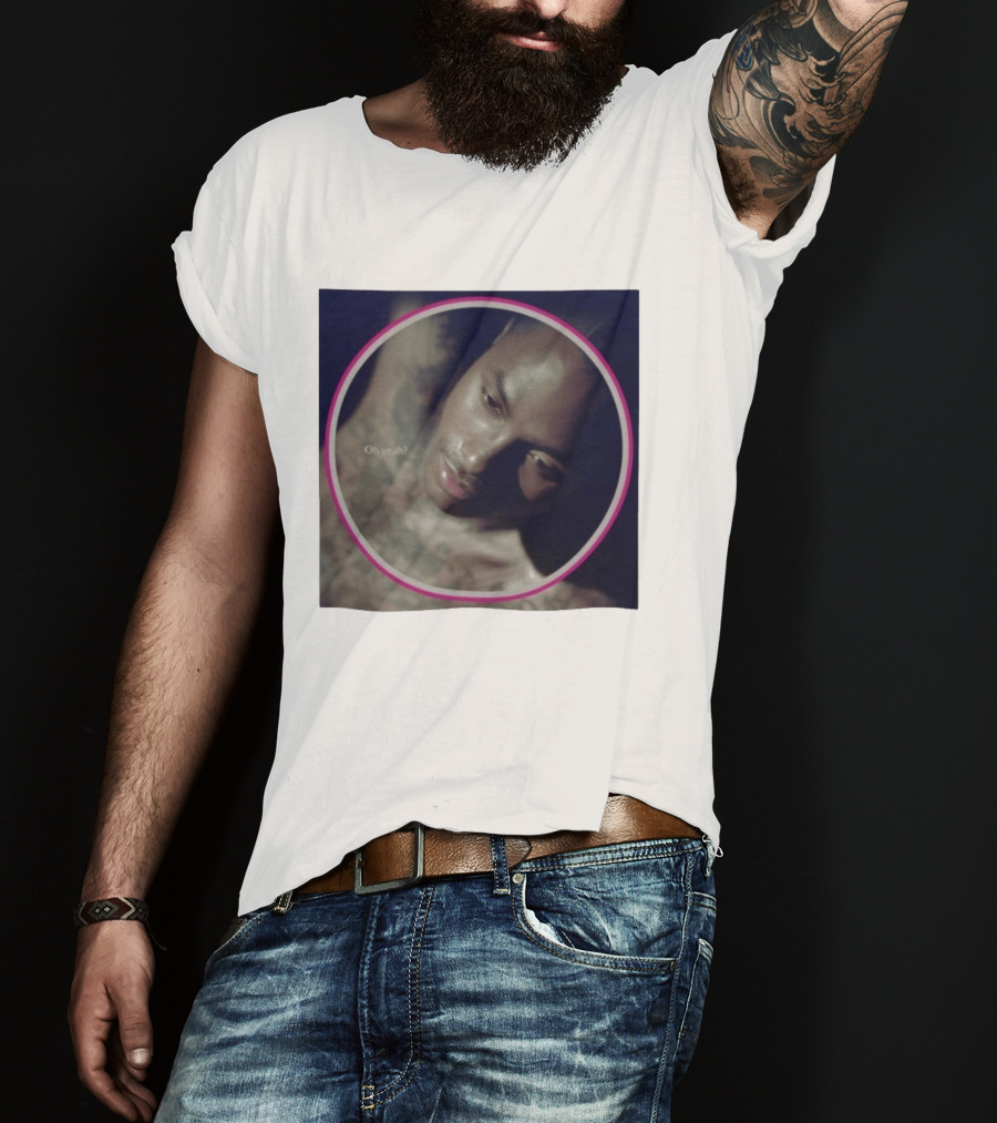 Oh Yeah Steve Lacy Musician Portrait Pink Circle Frame T-Shirt
