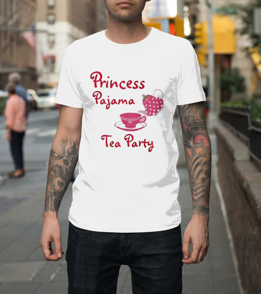 Princess Pajama Tea Party Pink Tea Set T-Shirt