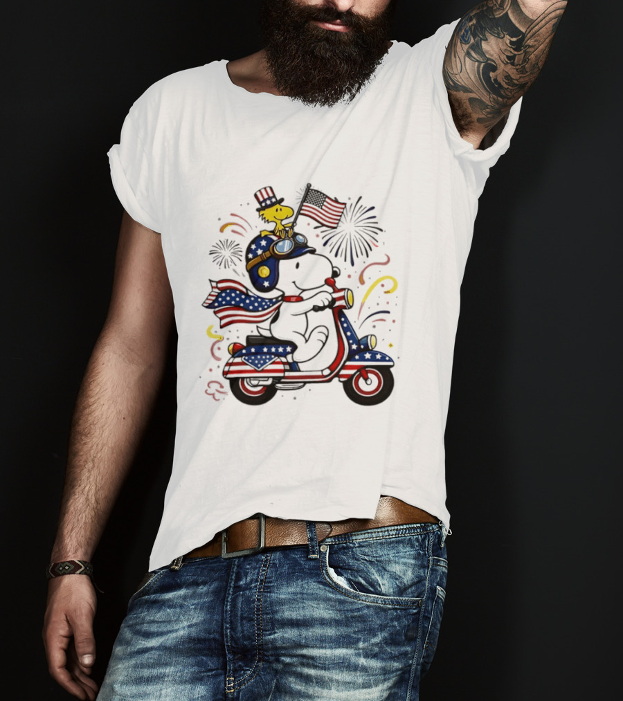 Snoopy Woodstock 250th Anniversary USA Patriotic Peanuts Celebration T-Shirt