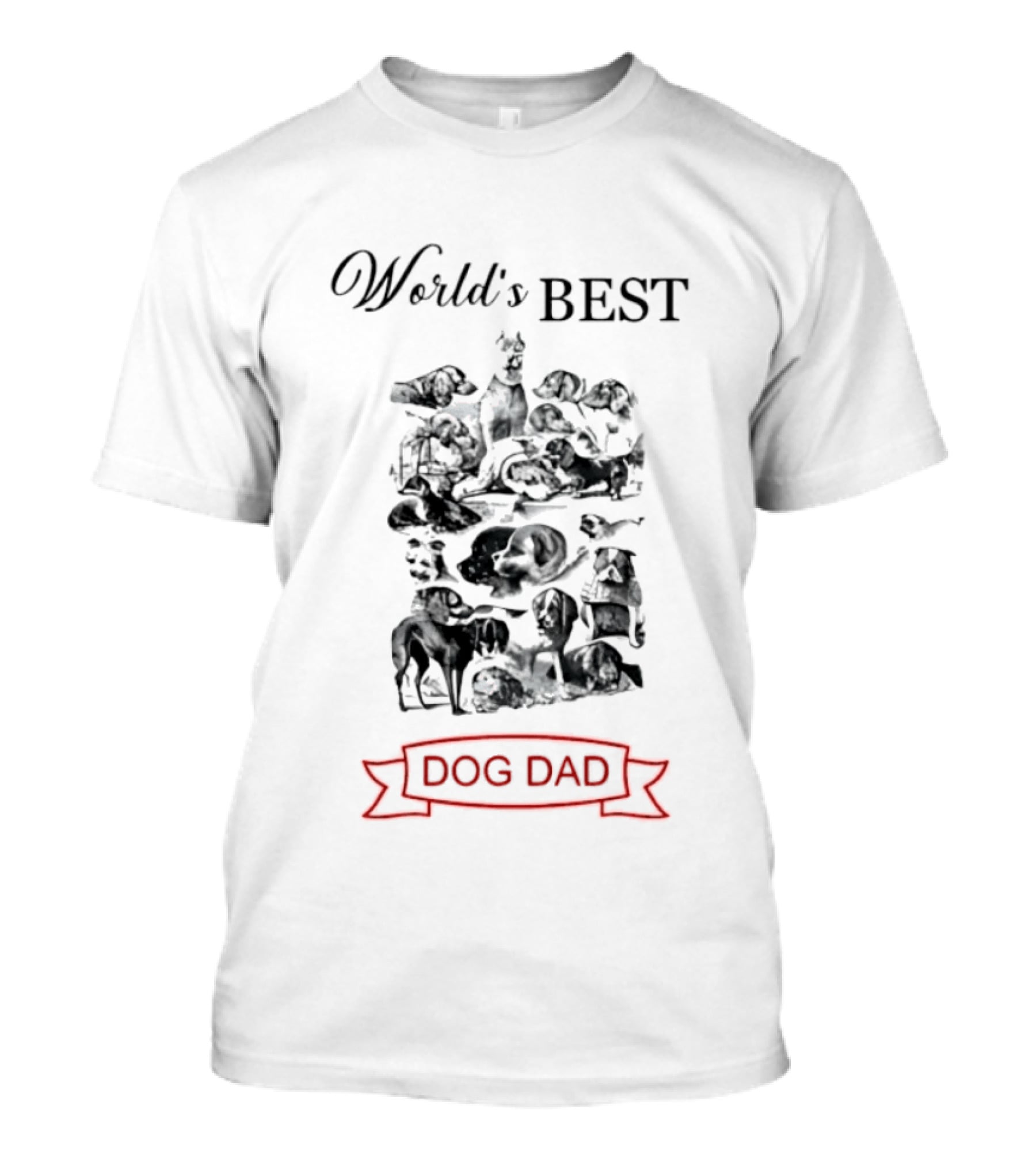 World's Best Dog Dad With Dogs T-Shirt