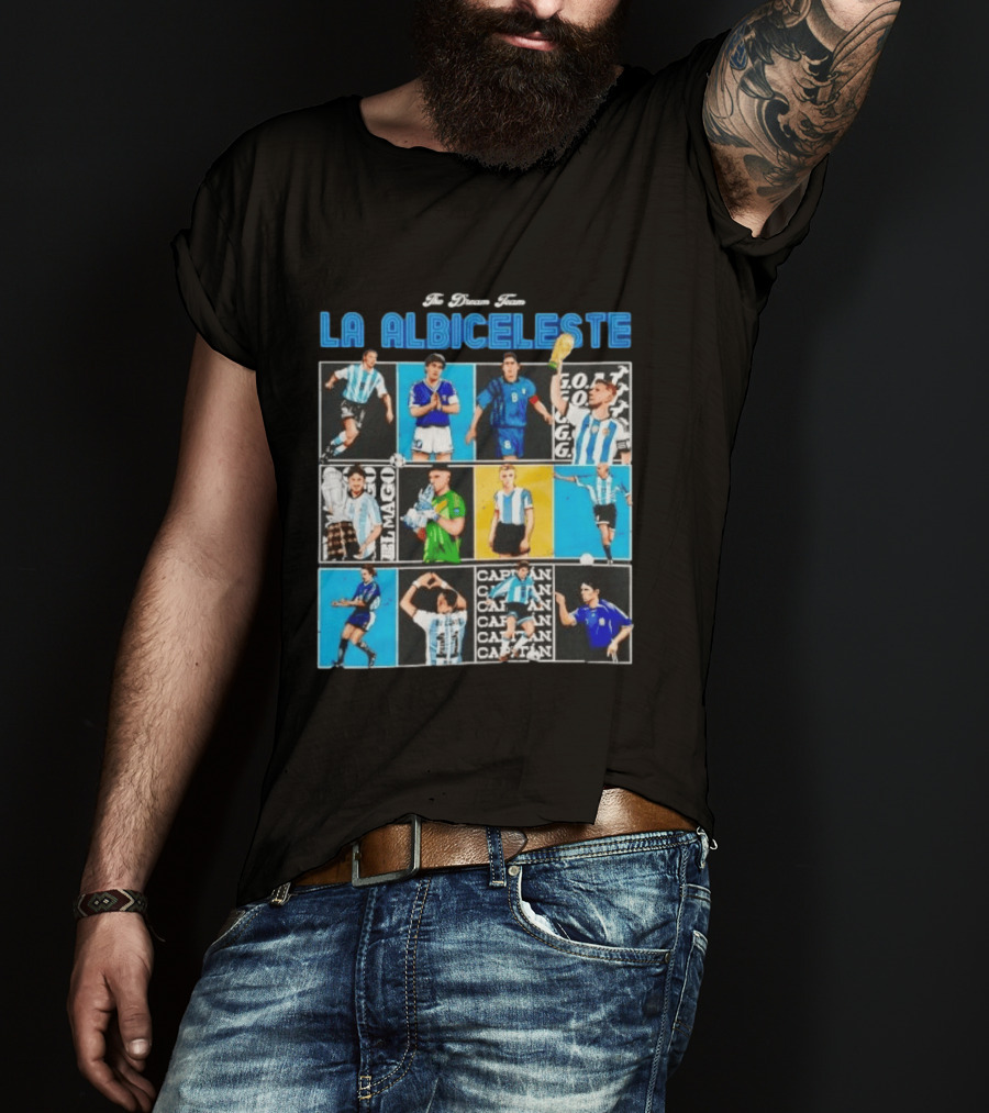 La Albiceleste Football Legends The Dream Team Soccer Series Argentina T-Shirt