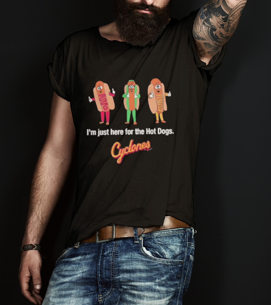 Brooklyn Cyclones Hot Dog Mascots I'm Just Here For The Hot Dogs T-Shirt
