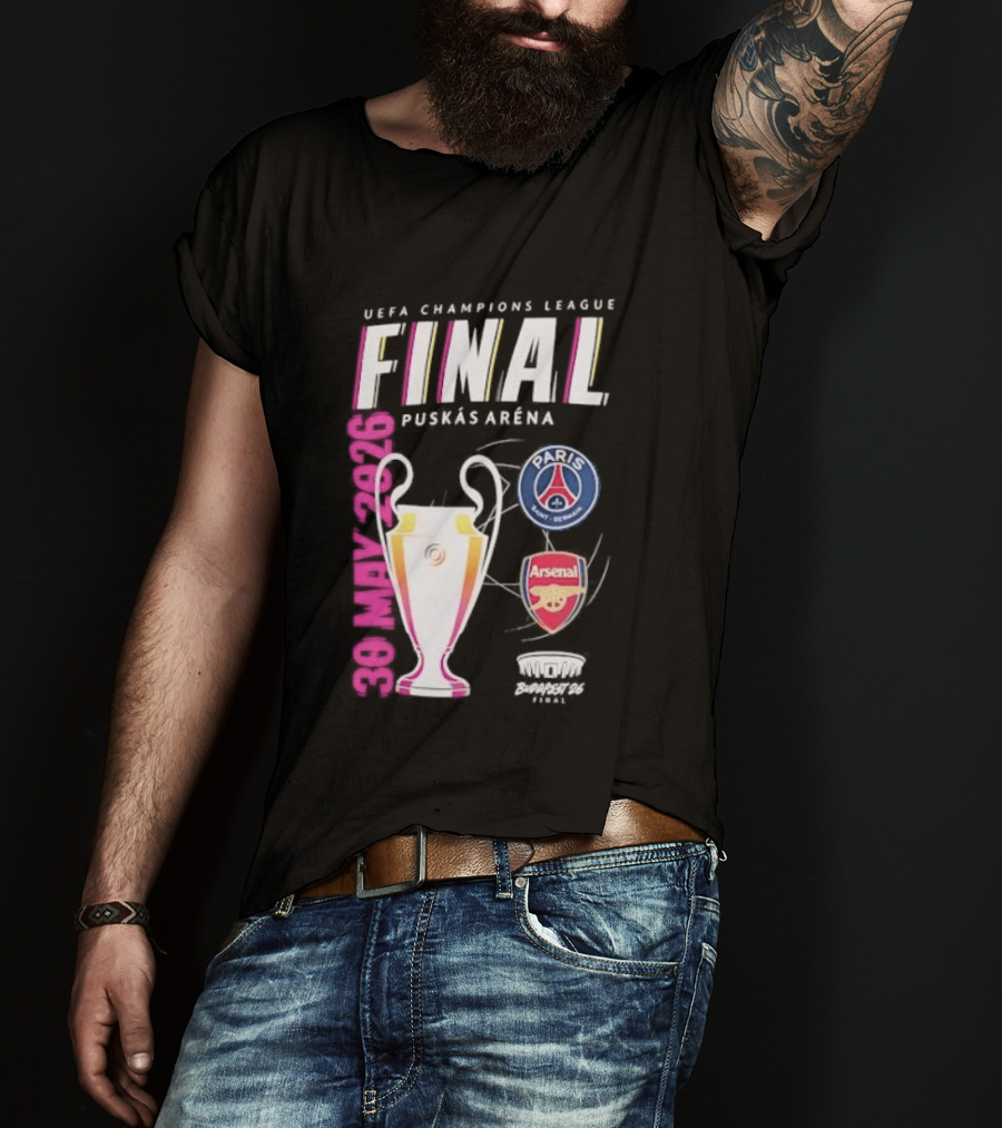 PSG Vs Arsenal UEFA Champions League Final 2026 Puskás Arena T-Shirt