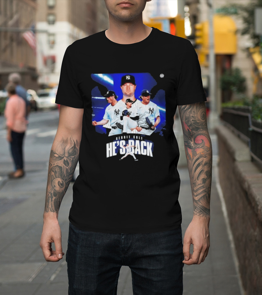 Gerrit Cole He's Back Yankees Pitcher Action T-Shirt
