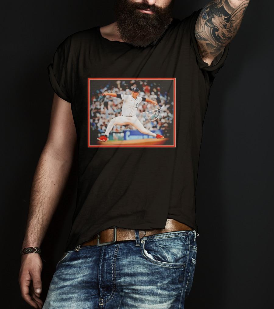 Tarik Skubal Detroit Tigers Pitcher Action Pose MLB Player 2026 Spotlight T-Shirt