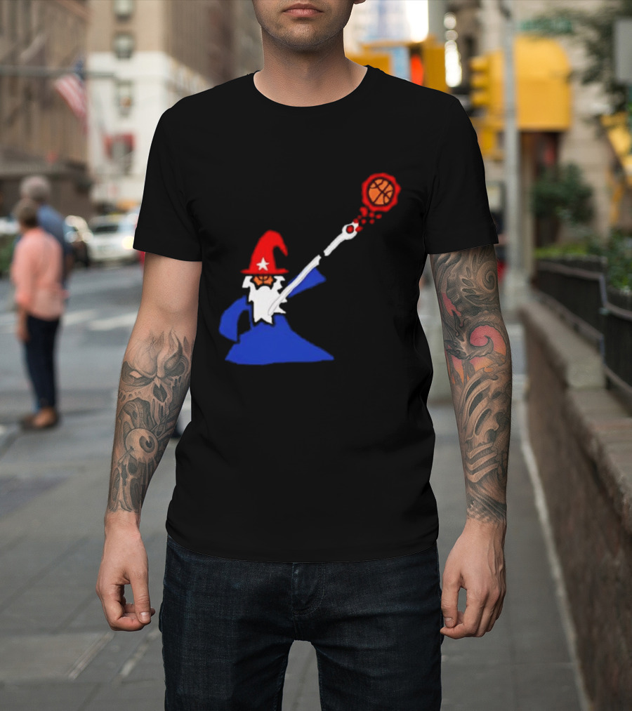Washington Wizards NBA Basketball Player Wizard Hat Star Basketball T-Shirt