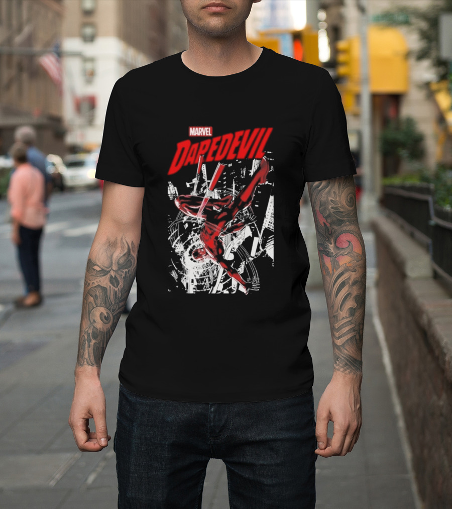 Marvel Daredevil Dynamic Acrobatics Comic Burst T-Shirt