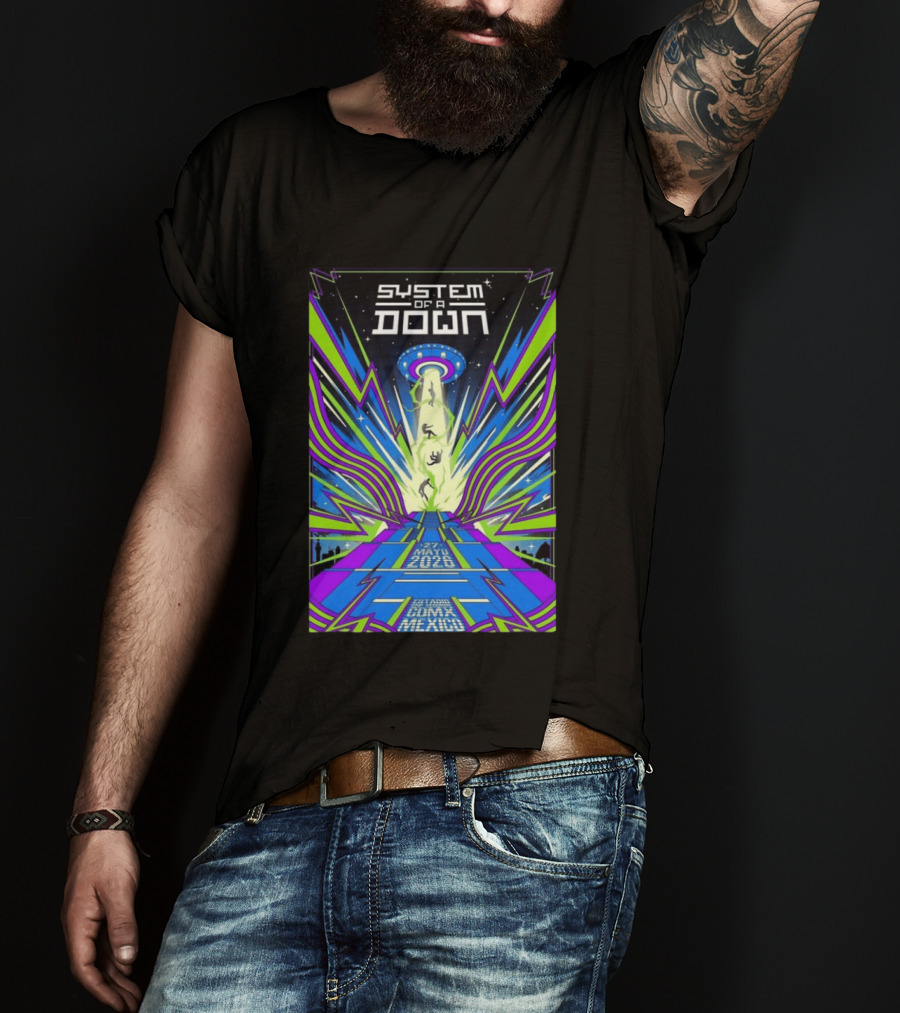 System Of A Down Mexico City Tour May 27 2026 Alien Beam T-Shirt