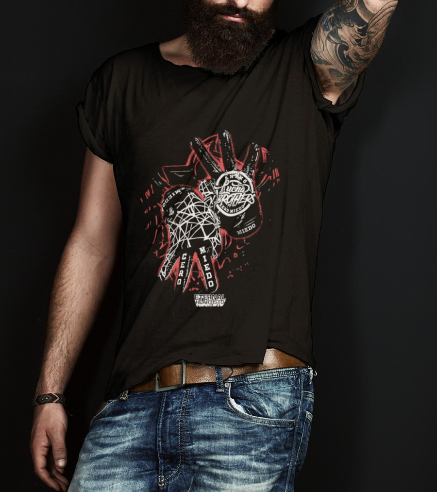 Animo Lucha Brothers Cero Miedo Wrestling Hand Gesture T-Shirt