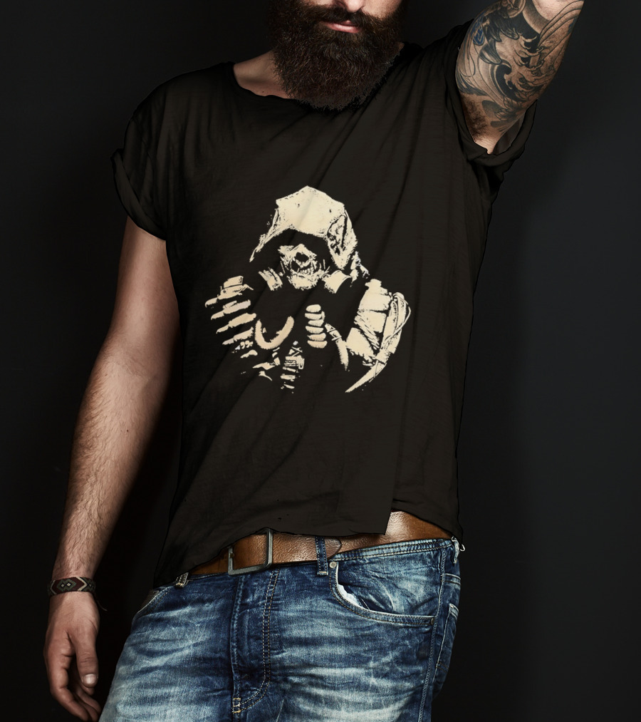 Arkham Scarecrow Gas Mask Hooded T-Shirt