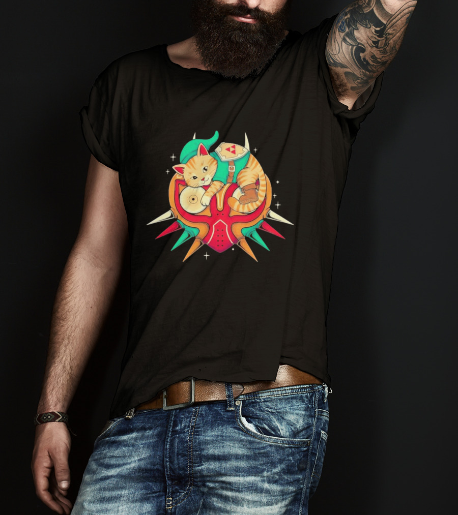 Legend Of Zelda Cat Link Majora's Mask Video Game T-Shirt