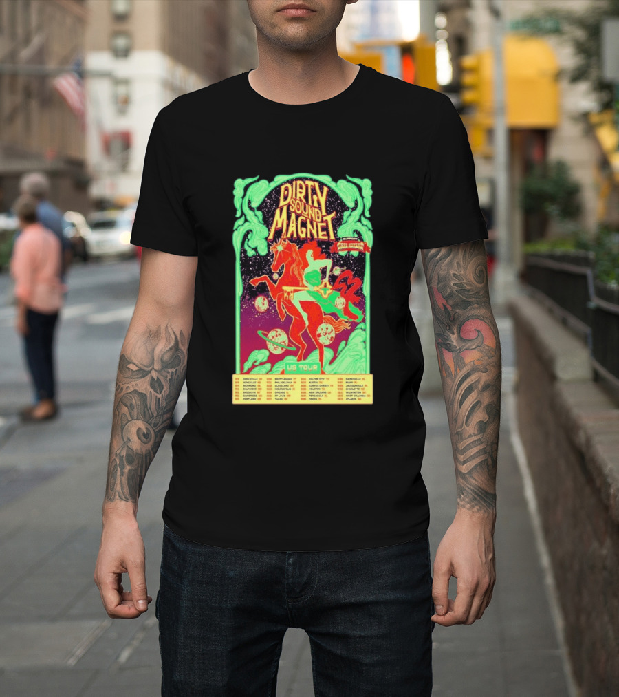 Dirty Sound Magnet US Tour 2026 Cosmic Horse Rider Greensboro To Jacksonville T-Shirt