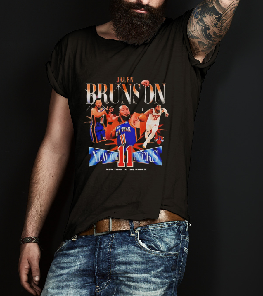 Jalen Brunson New York Knicks 11 New York To The World T-Shirt