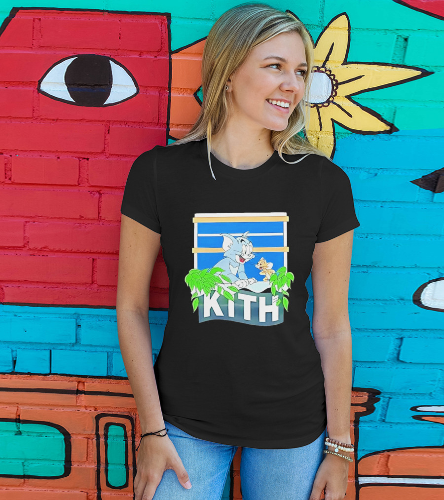 Kith Tom And Jerry Window Scene With Leaves T-Shirt