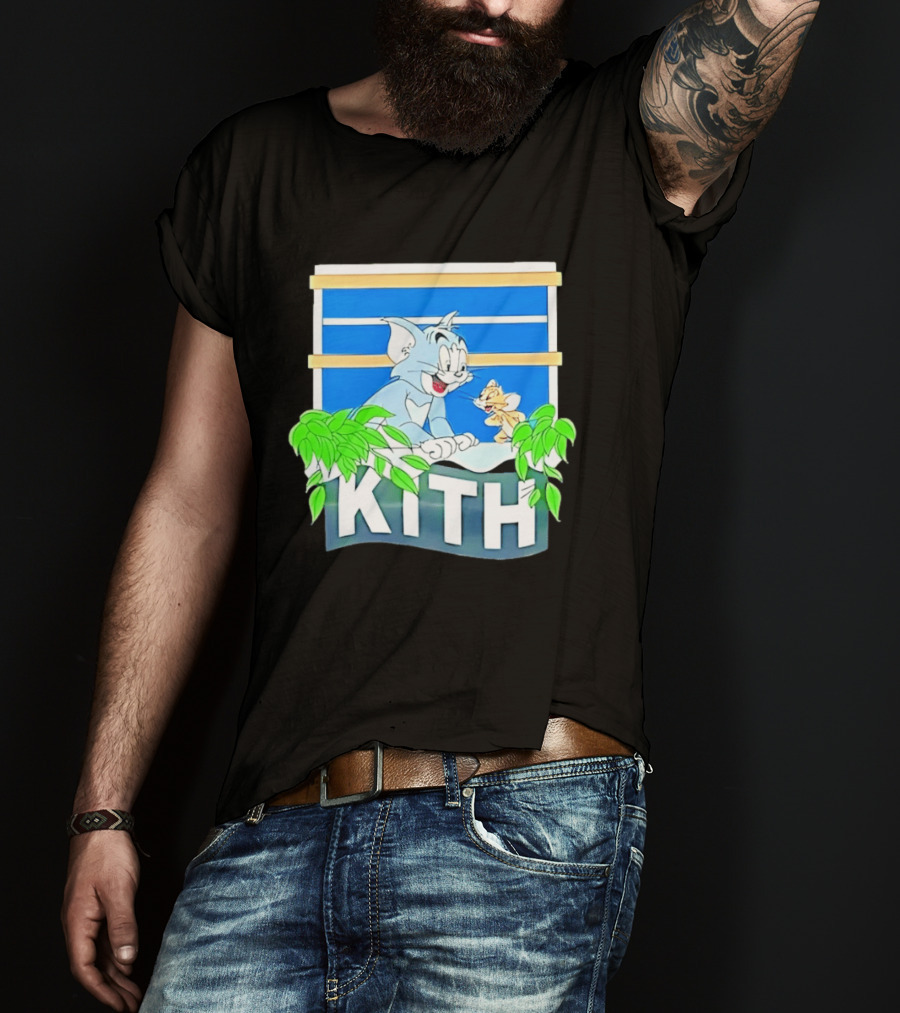 Kith Tom And Jerry Window Scene With Leaves T-Shirt
