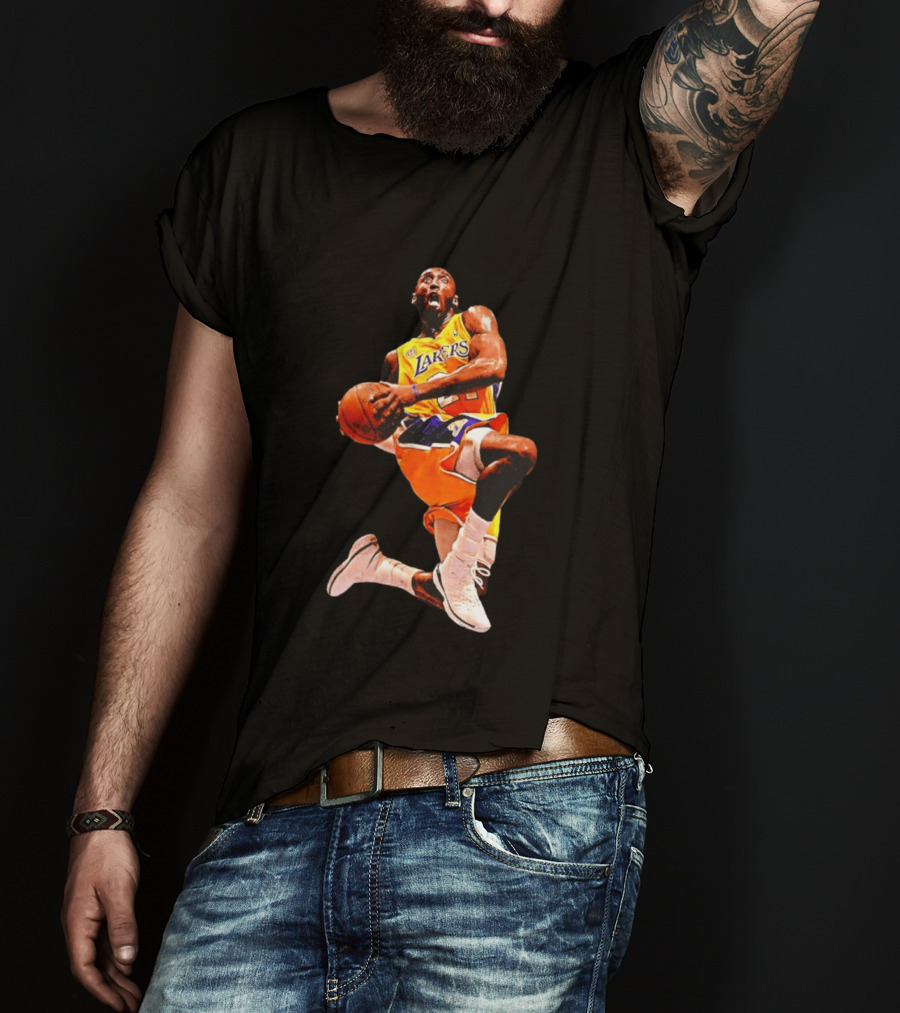 Kobe Bryant Los Angeles Lakers 24 NBA Dunk Pose Iconic Basketball Legend T-Shirt