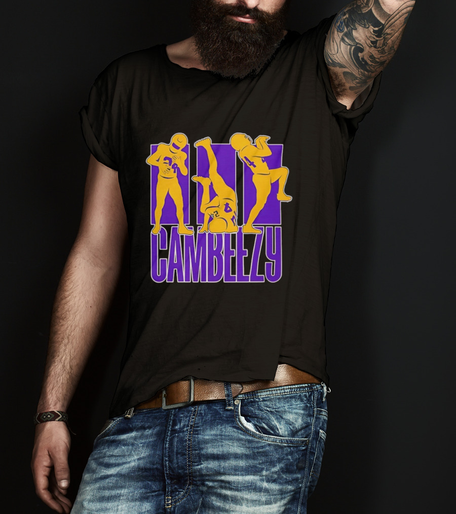 Cambeezy Lil Player 24 Purple Gold Football T-Shirt