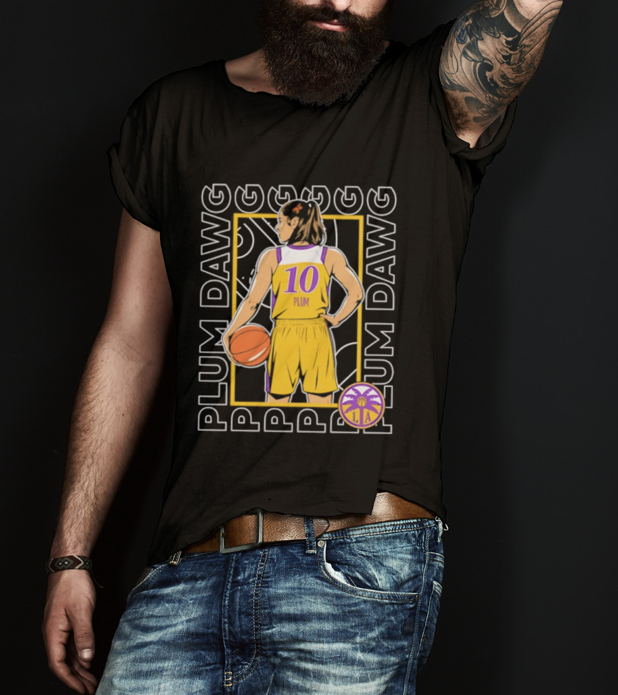 Kelsey Plum 10 Los Angeles Sparks WNBA Plum Dawg T-Shirt