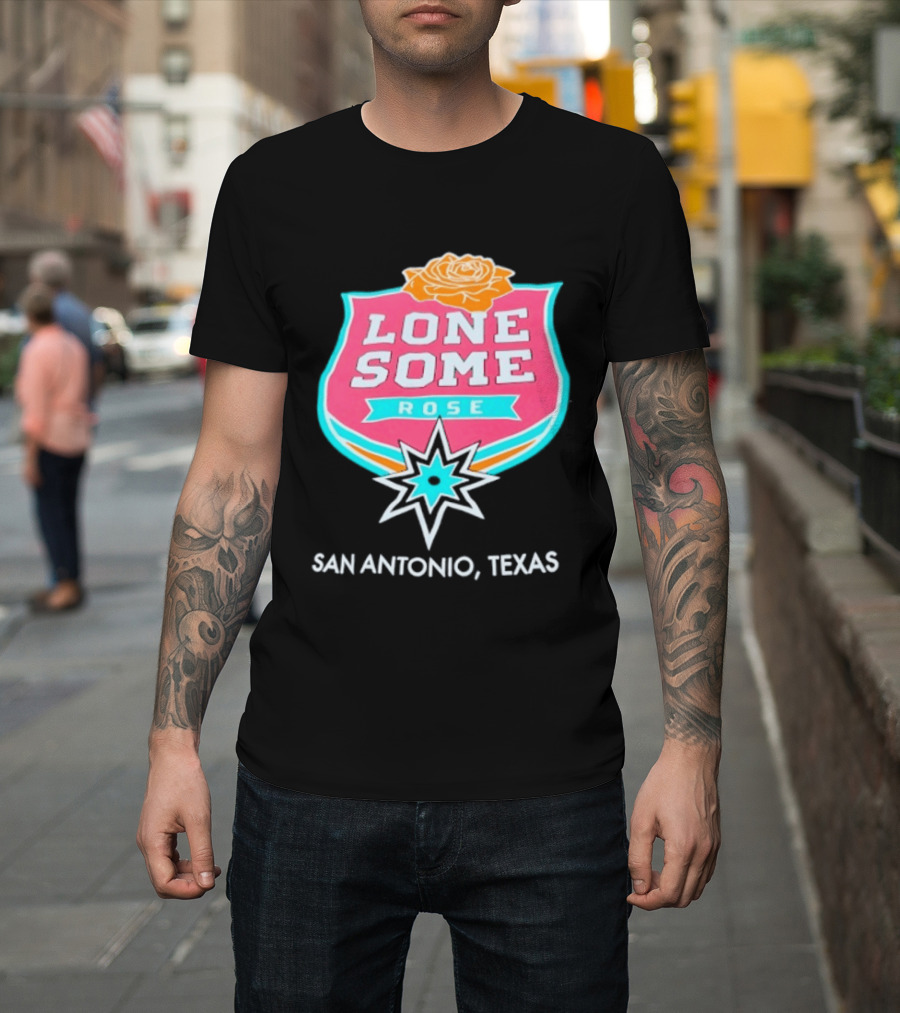 Lonesome Rose San Antonio Texas Retro Neon Sign T-Shirt