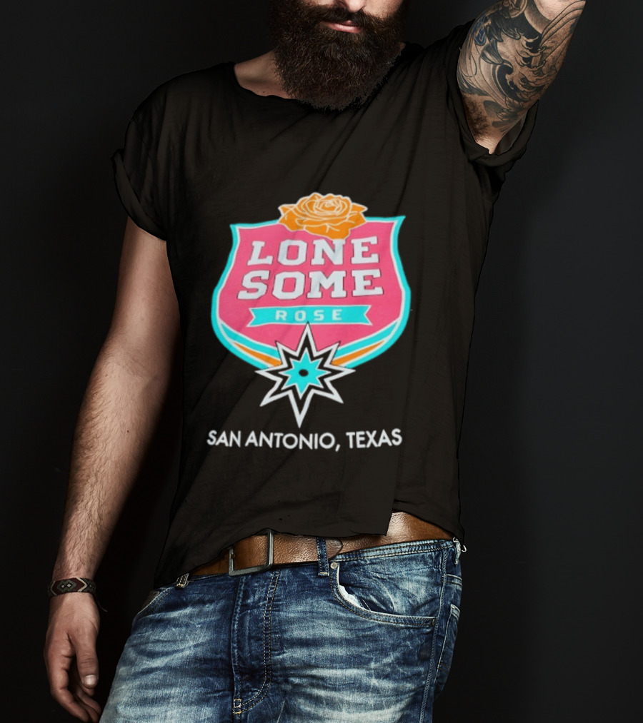 Lonesome Rose San Antonio Texas Retro Neon Sign T-Shirt