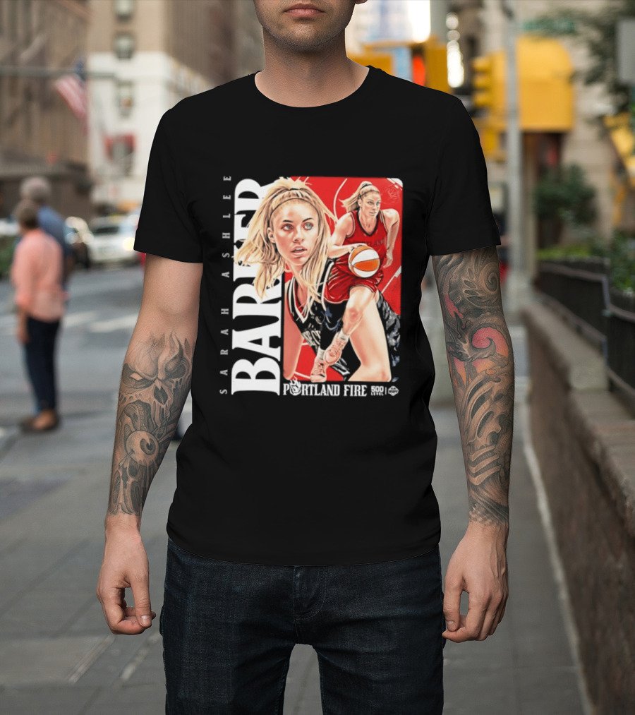 Sarah Ashlee Barker Portland Fire WNBA Basketball Player Action T-Shirt