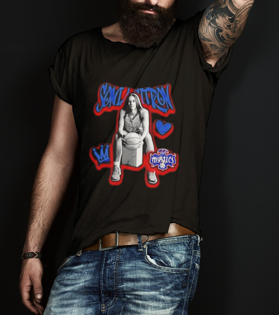 Sonia Citron Washington Mystics WNBA Basketball Grunge T-Shirt