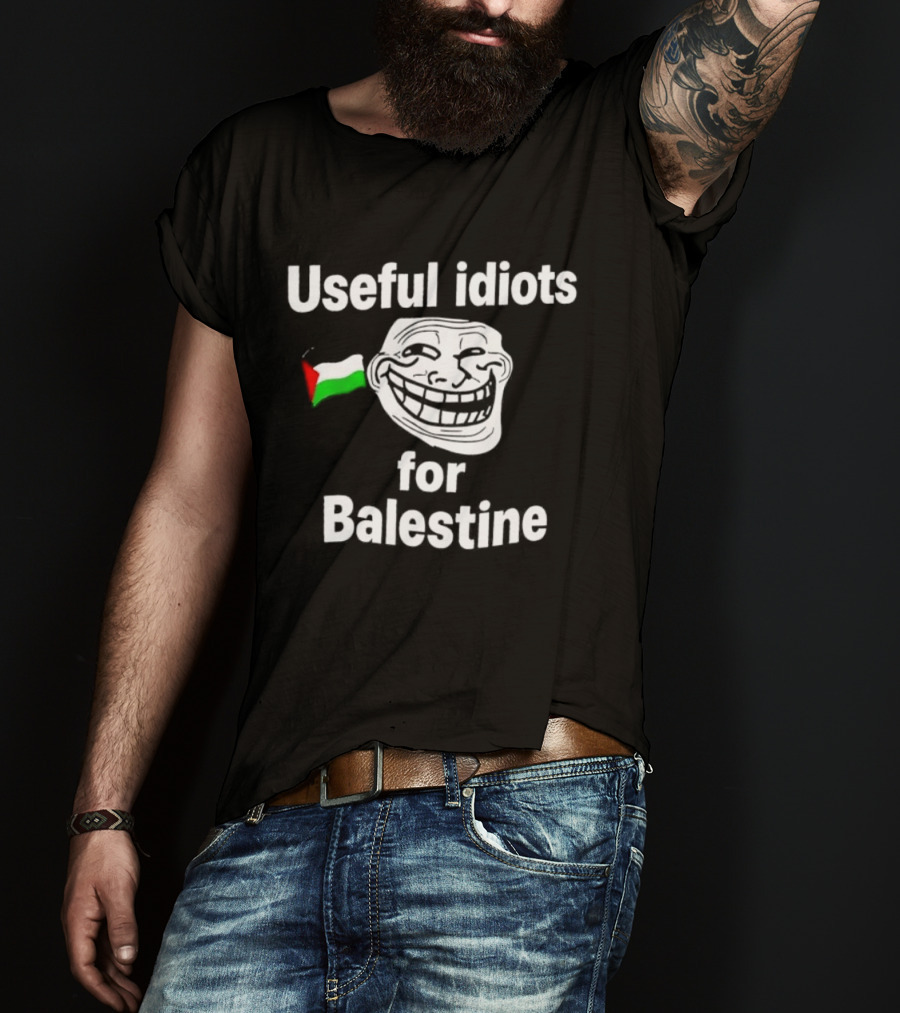 Useful Idiots For Balestine Troll Face Flag T-Shirt