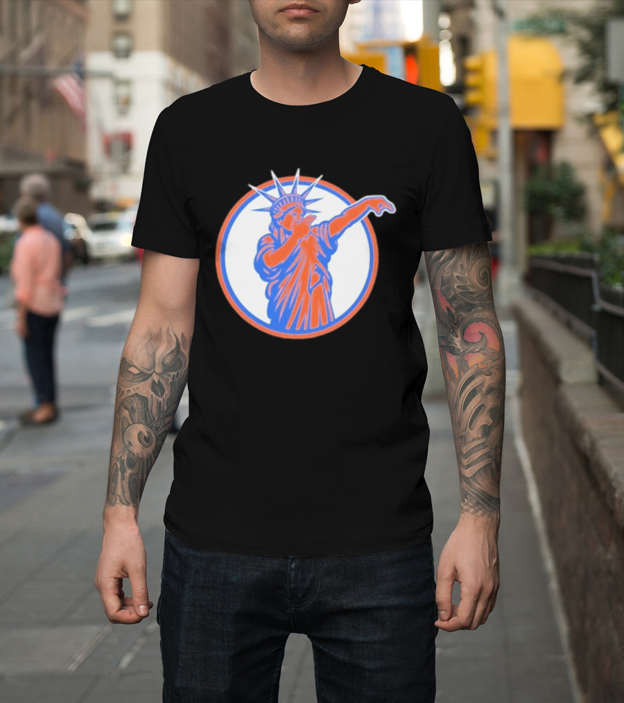 Statue Of Liber3 New York Knicks Basketball Circle T-Shirt